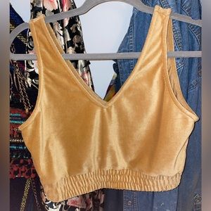 gold velvet crop top